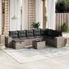 vidaXL Garden Sofa Set Grey Poly Rattan, Powder-Coated Steel, Tempered Glass - 2 of 4