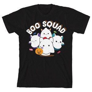 Squishmallows Boo Squad Youth Black Crew Neck Short Sleeve T-shirt - 1 of 3