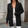 Coolmee Women's Open Front Cardigans Casual Long Sleeve Classic Knit Sweater Outerwear with Pockets - 4 of 4