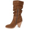 Journee Signature Womens Genuine Leather Syrinn Almond Toe Inside Zip Mid Calf Boots - 2 of 4