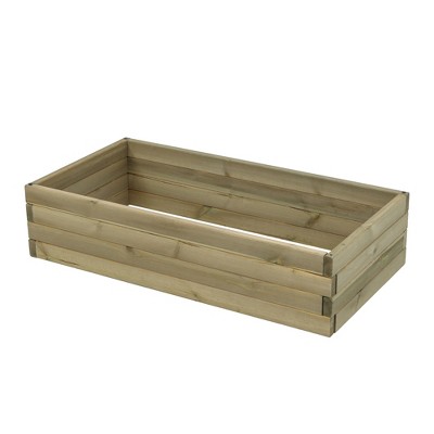 Natural Wood Finish 3.3ft Weather-Resistant Raised Garden Bed