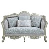 66" Qunsia Sofa Light Gray Linen & Champagne Finish - Acme Furniture: Leather Upholstery, Wood Frame, No Assembly Required - 4 of 4