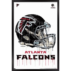 Trends International NFL Atlanta Falcons - Drip Helmet 20 Framed Wall Poster Prints - 1 of 4