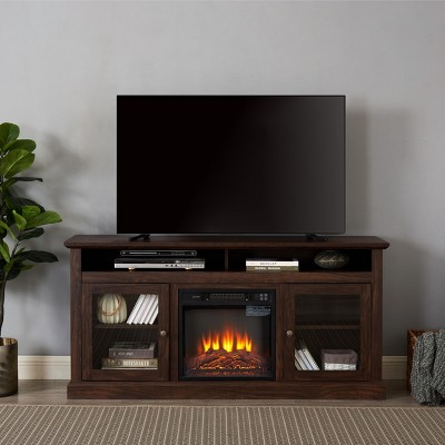 TIRAMISUBEST Entertainment Center with 18" Fireplace Insert TV Console Cabinet,TV Stand for 65 inch TV