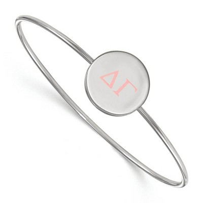Black Bow Jewelry Sterling Silver Delta Gamma Greek Life Bangle Bracelet 6 Inch
