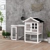 Tangkula Wooden Chicken Coop Outdoor & Indoor Small Rabbit Hutch w/ Run - 3 of 4