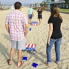 GoSports Portable PVC Framed Cornhole Toss Game Set with 8 Bean Bags and Travel Carrying Case - Choose American Flag Design, Red & Blue or Football - 4 of 4