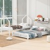 Twin over Full Bunk Bed, Convertable Metal House-shaped Bed with Ladder -ModernLuxe - 2 of 4