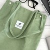 Wrapables Corduroy Tote Bag, Casual Everyday Shoulder Handbag, Light Green - 4 of 4