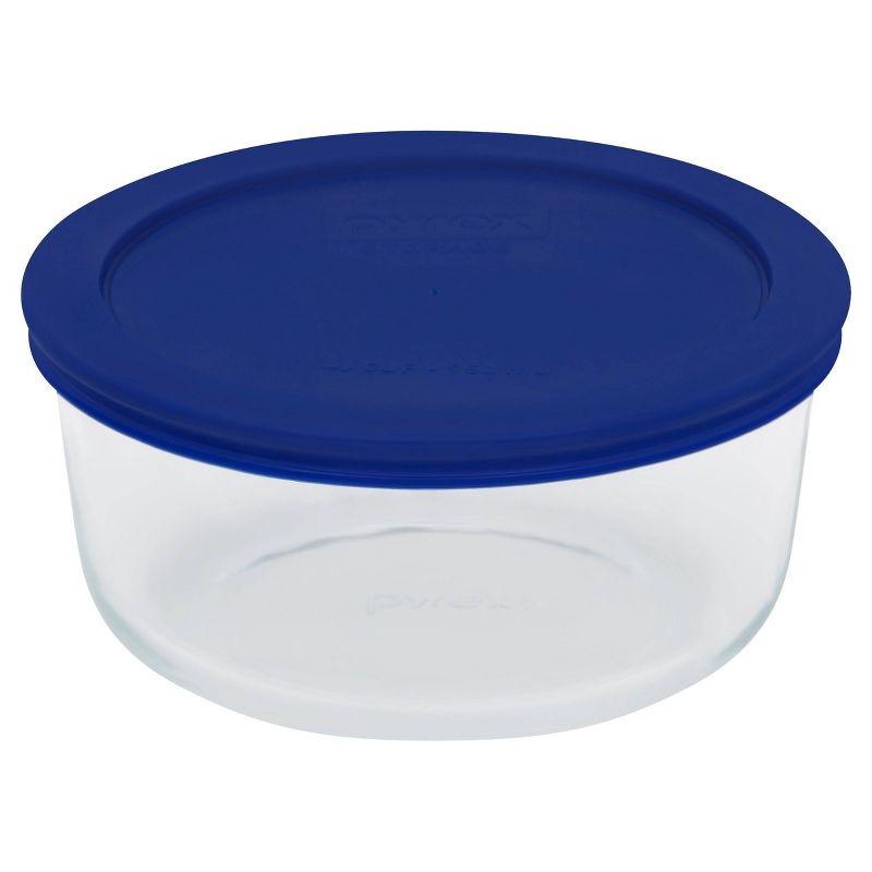 Pyrex 4 Cup Glass Round Storage Container Blue, 1 of 4