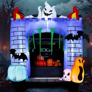 Joyfy 6FT Tall Halloween Inflatable Outdoor Decorations, Inflatable Haunted Castle with Built-in LEDs Trunk or Treat Car Decorations for Outside Decor - 1 of 4