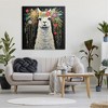 Stupell Industries Floral Llama on Black Canvas Wall Art - 2 of 4