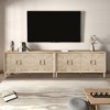 Lyngins 60" Rustic American Farmhouse Storage Cabinet, Symmetrical Sunburst Doors, Adjustable Shelves, Wood Buffet Cabinet/Sideboard Cabinet/Credenza - 2 of 4