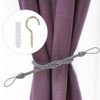 Unique Bargains Braided Decorative with Screw Hooks & Bolts Curtain Holdback Cord 6 Pcs - 4 of 4
