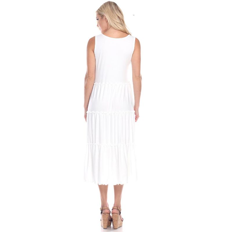 Women's Scoop Neck Tiered Midi Dress - White Mark, 3 of 4