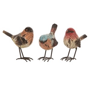Transpac Medium Resin Colorful Woodgrain Bird Set of 3 Spring Home Decorations - 1 of 1