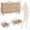 Acekool 7 Drawer Rattan Dresser for Bedroom, Tall Chest of Drawers with Wide Top, Storage Organizer - 2 of 4