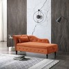 Velvet Chaise Lounge Storage Bench Upholstered Bed Bench, Gray/Beige/Blue/Orange/Green/Black/Burgundy-ModernLuxe - 2 of 4