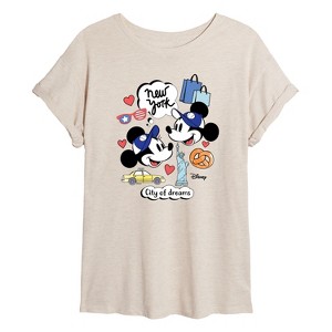Women's - Disney - New York City Of Dreams Oversized Graphic T-Shirt - 1 of 4