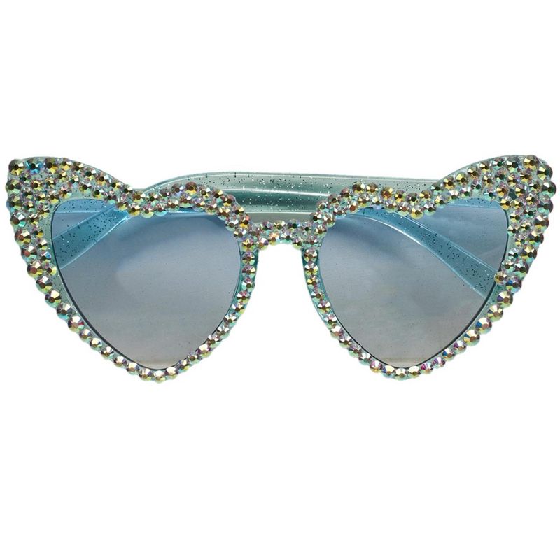 Willow & Ruby Kid's Summer Fun Sunglasses - Girl's Sunnies in Light Blue Heart, 1 of 6