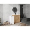 Vynxaria 42 in. Single Freestanding Glossy White Imitation Oak Plywood Bath Vanity with White Ceramic Top KD-PACKING Ready to Assemble - 2 of 4