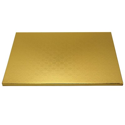 O'Creme Gold Rectangular Cake Pastry Drum Board 1/2 Inch Thick, Full-Sheet Size (17-5/8 Inch x 25-1/2 Inch) - Pack of 5