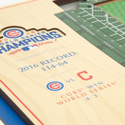 Chicago Cubs World Series Champions 3D Wooden Stadium Wall Art