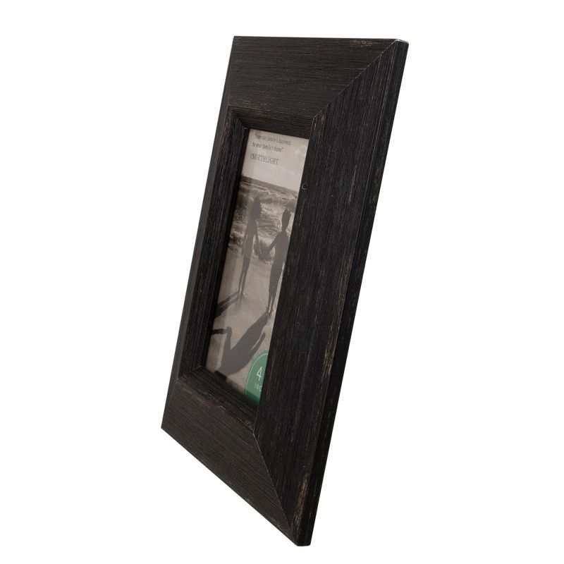 Northlight 9.25" Distressed Finish Rectangular 4" x 6" Photo Picture Frame - Black, 4 of 7