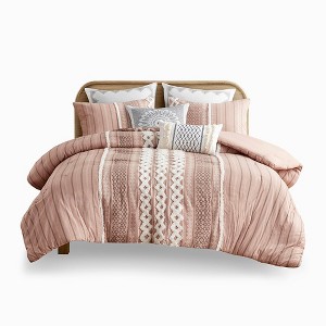 Gracie Mills Modesto Printed Cotton Comforter Set with Chenille - 1 of 4