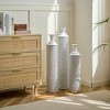 KWPZQEB Floor Metal Decorated Vases Set of 3, Gorgeous Home Decoration, Big Standing Vase with Modern Geometry Texture for Home - 2 of 4