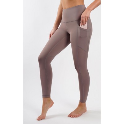 90 Degree By Reflex Interlink Faux Leather High Waist Cire Ankle Legging -  Chocolate Torte - X Large