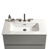 Vynxaria 29.9"L x 18.3"W Gloss White Ceramic Bathroom Sink Countertop Basin 3-Hole Faucet Ready - 3 of 4