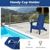 Tangkula Folding Patio Adirondack Chair Weather Resistant Cup Holder Yard Navy - 4 of 4