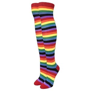 Striped Patterned Over the Knee Socks from the Sock Panda (Women's Sizes Adult Medium) - Rainbow - 1 of 3