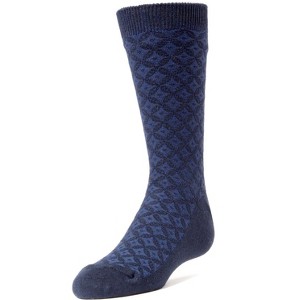 Memoi Diamonds and Dots Boys Dress Cotton Blend Crew Socks - 1 of 2