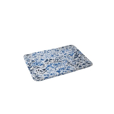 Ninola Design Flowers and Plants Ivy Memory Foam Bath Mat Blue - Deny Designs