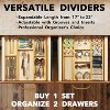Drawer Dividers, Expandable Bamboo Organizers with Inserts & Labels, Adjustable 17"–22", Set of 7 for Kitchen, Office, Dresser, Natural - 4 of 4