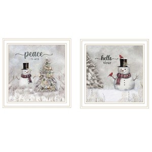 SEVOBAL Wall Art, "Peace On Earth" Framed Wall Art Set for Holiday Living Room and Bedroom Decor, White, 14"*1"*14" - 1 of 4