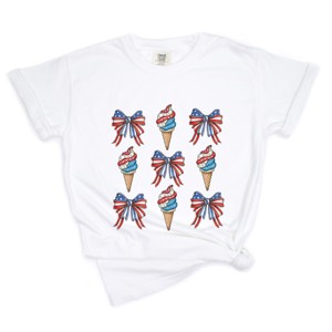 Simply Sage Market Patriotic Ice Cream Stacked Coquette Garment Dyed Tee - 1 of 4