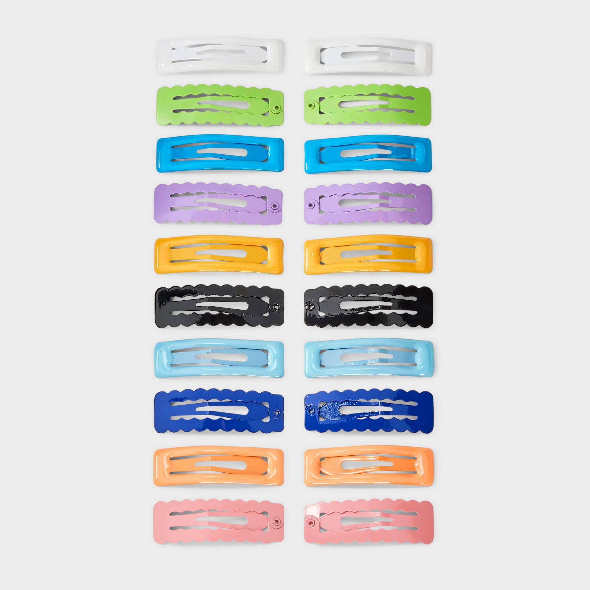 Rectangle Snap Clips - 20ct - Cat & Jack: Iron, Solid Pattern, All Hair Types, Hair Styling