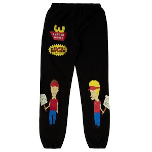 Beavis & Butt-Head Burger World Black Sweatpants - 1 of 4