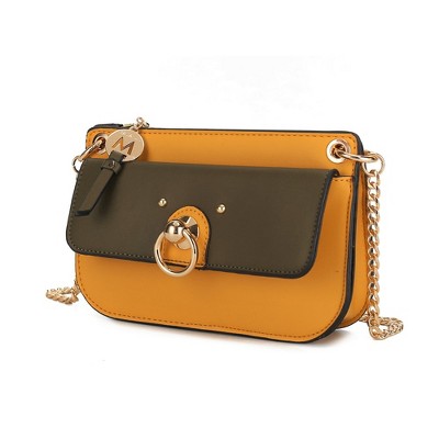 MKF Collection Jill Vegan Leather Color Block Crossbody Handbag by Mia K