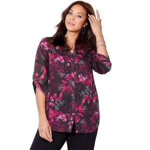 Catherines Petite Breezeway Georgette Blouse - 1 of 4