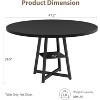 Round Dining Table for 4-6 People, 47 Inch Retro Dinner Room Pedestal Table with Storage Shelf, Industrial Circle Kitchen Table - 2 of 4
