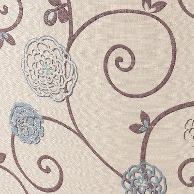 beige and blue floral