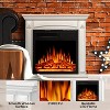 ZAFRO Electric Fireplace with Mantel, Freestanding 750/1500W Heater , Adjustable Flame  and LED Flame for Indoor Use, White - 3 of 4