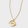 14K Gold Dipped Crystal and Mother of Pearl Circle Spinner Initial Necklace - A New Day™ - 4 of 4