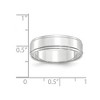 Black Bow Jewelry 6mm 14K White or Yellow Gold Flat Ridged Edge Standard Fit Band - 4 of 4