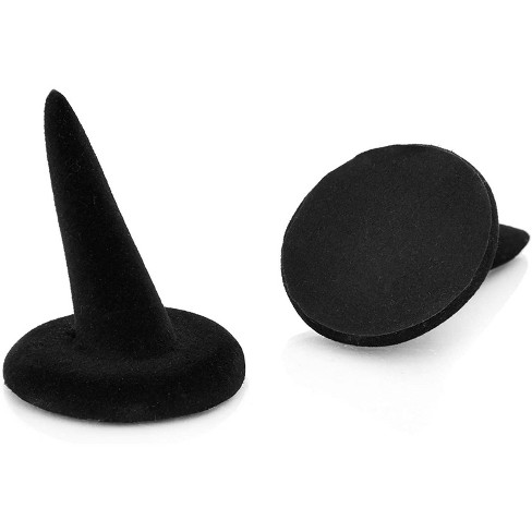 3pc High Quality Black Velvet Round Shaped Ring Jewelry Display Holder Stand 