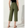 Allegra K Women's Cotton Lounge Elastic Waist Lightweight Buttons Casual Trousers - 4 of 4